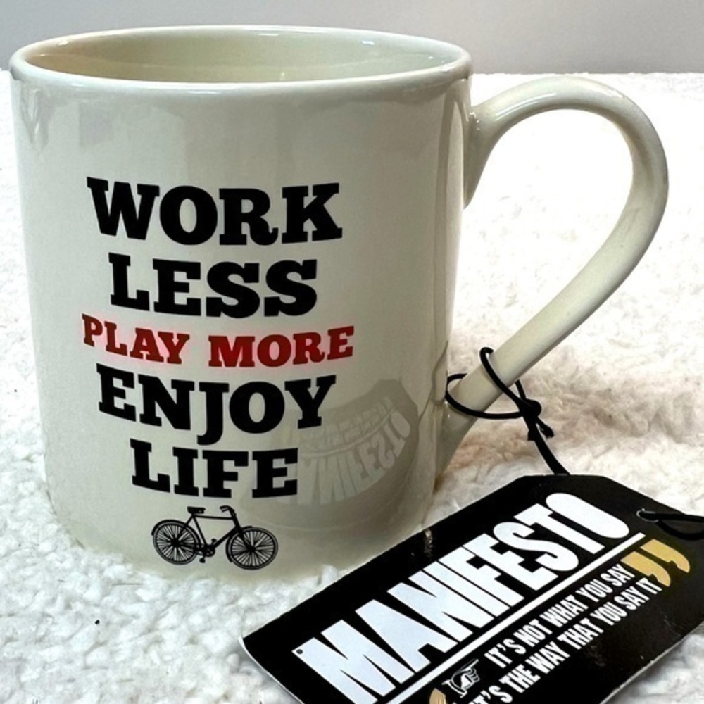 Wild & Wolf "Work Less" Coffee Tea Ceramic Mug
